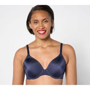 Breezies Women's Bra Sz 40D Shimmer Microfiber Underwire T-Shirt Blue A634855